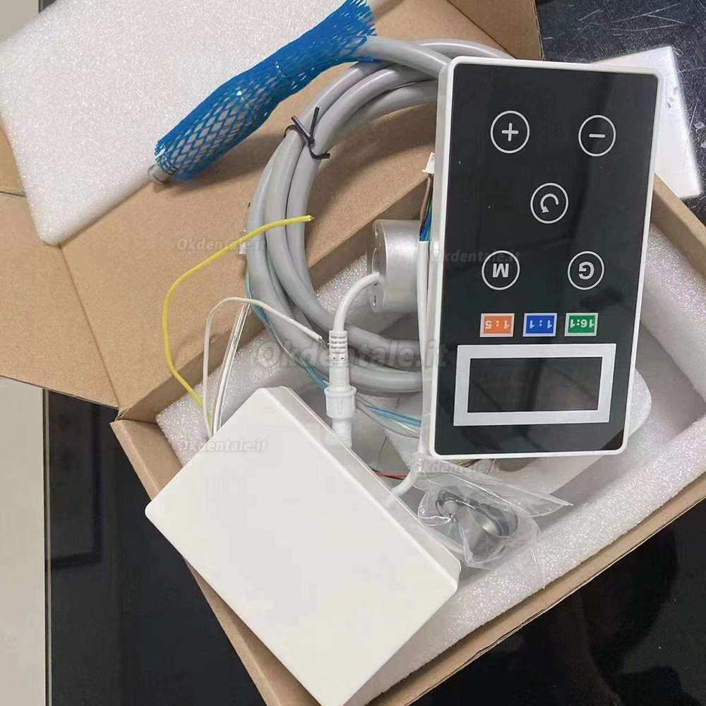 Micromotore elettrico brushless integrato con fibra ottica LED per poltrona odontoiatrica